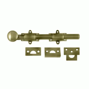 8 Inch Deltana Heavy Duty Surface Bolt (Antique Brass Finish)