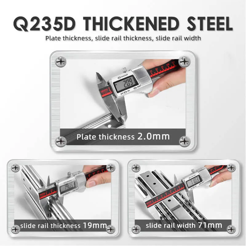 AOLISHENG Load Capacity 150Kg Heavy Duty Side Mounted Drawer Runners A2071, 1 Pair