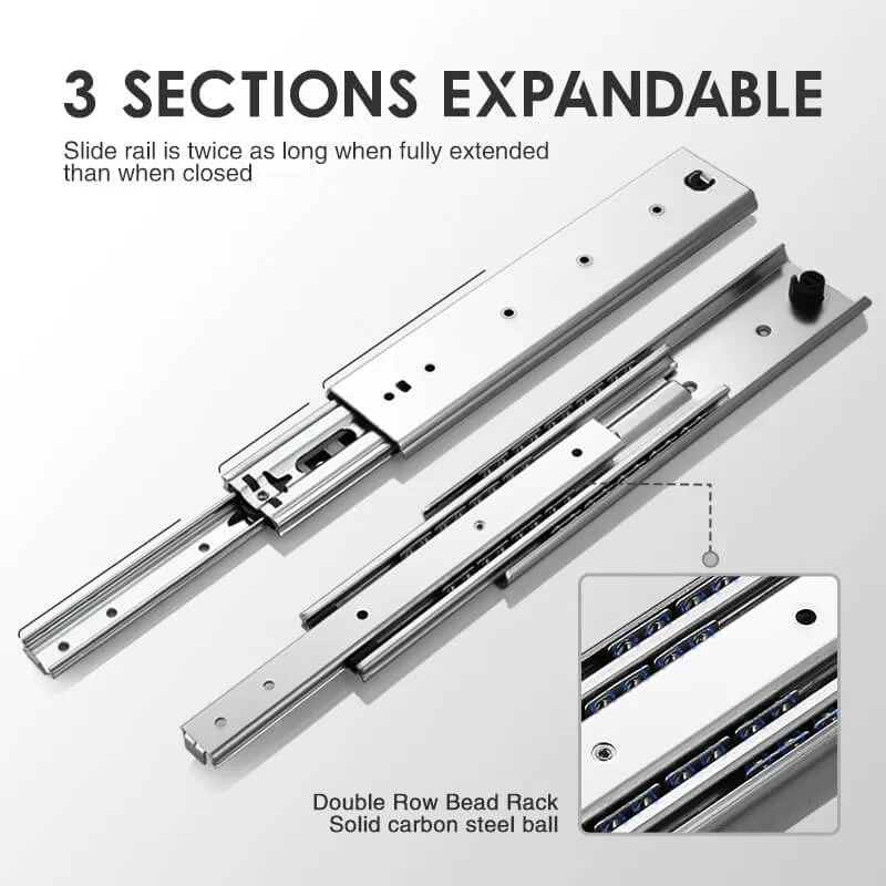 AOLISHENG Load Capacity 150Kg Heavy Duty Side Mounted Drawer Runners A2071, 1 Pair