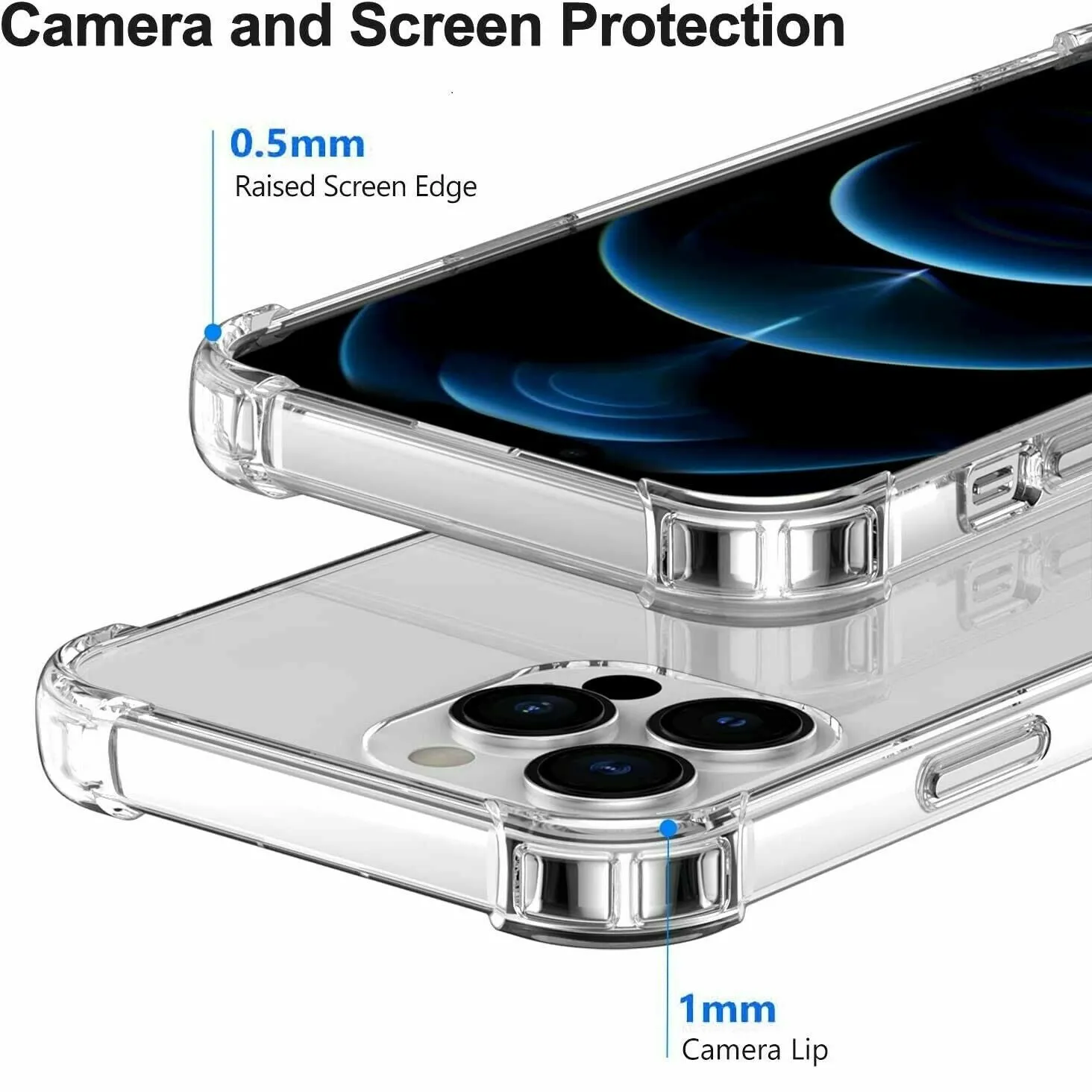 Apple iPhone 14 Case Crystal Clear Heavy Duty Transparent TPU Bumper Shockproof Case Cover