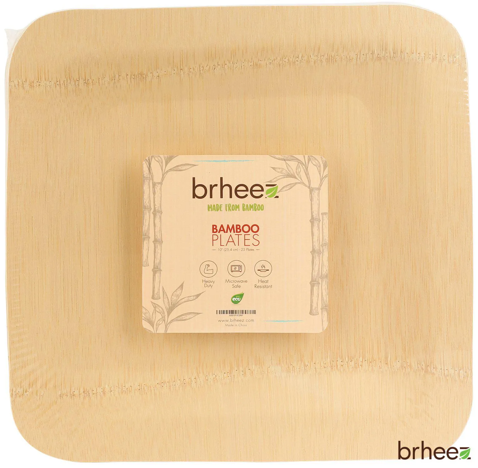 Bamboo Veneer Square Plates