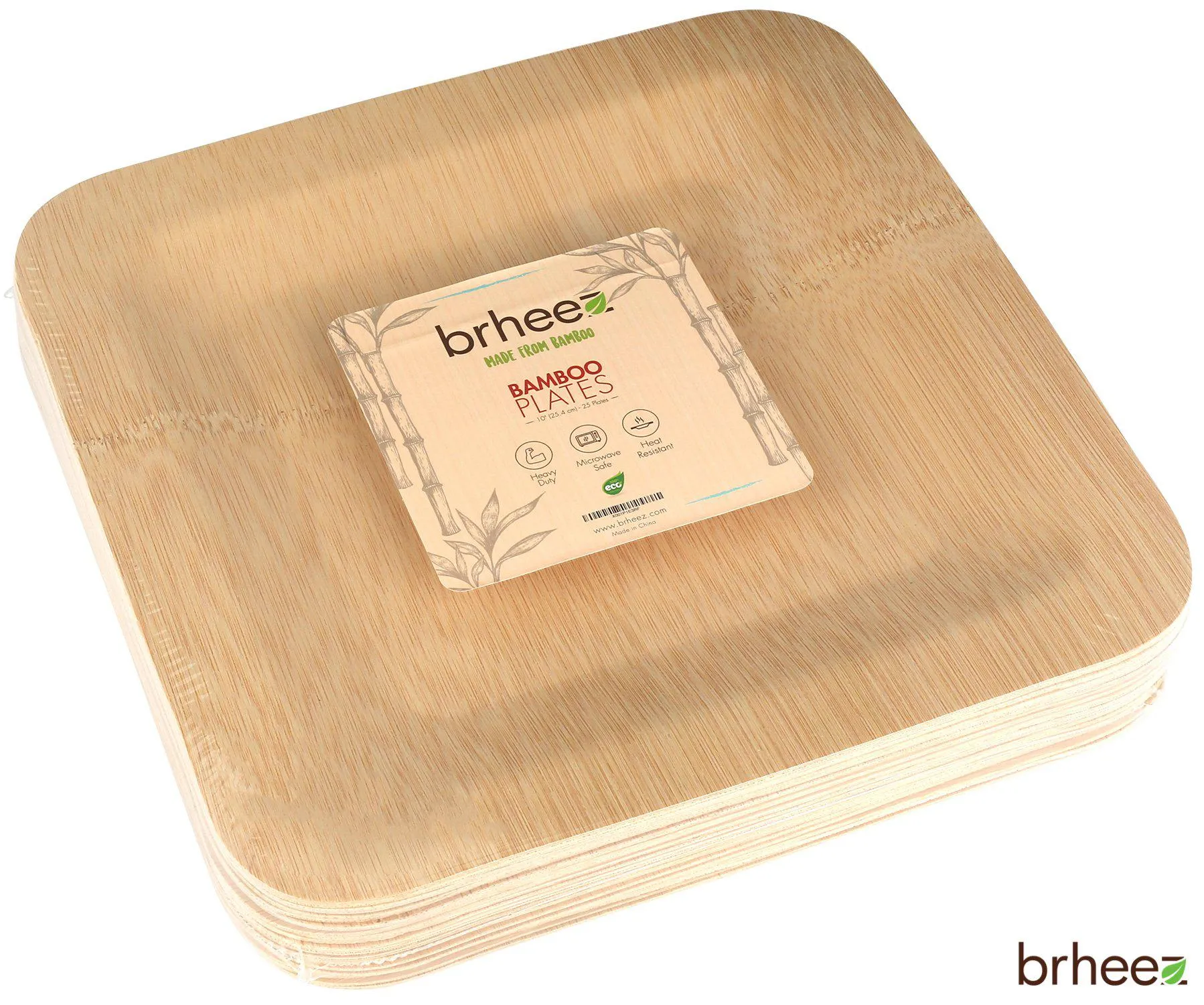 Bamboo Veneer Square Plates