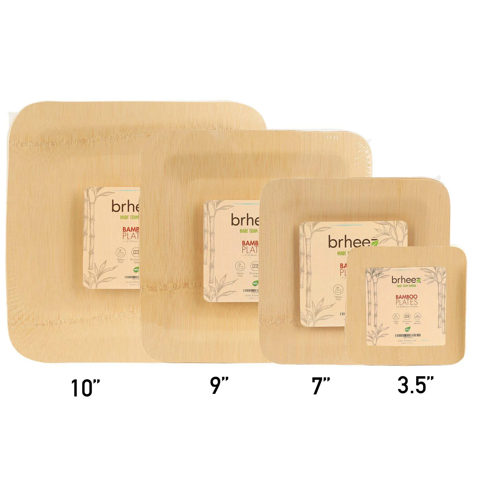 Bamboo Veneer Square Plates