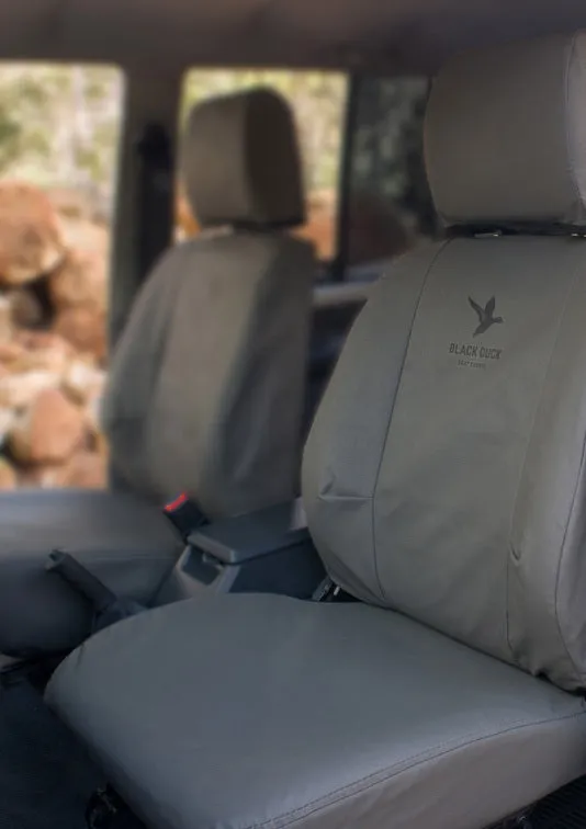 Black Duck Canvas Seat Covers Suits Buhler Versatile 2008-On Grey