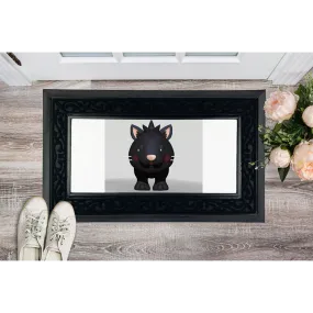 Black Kitty Sublimation Heavy Duty Door Mat