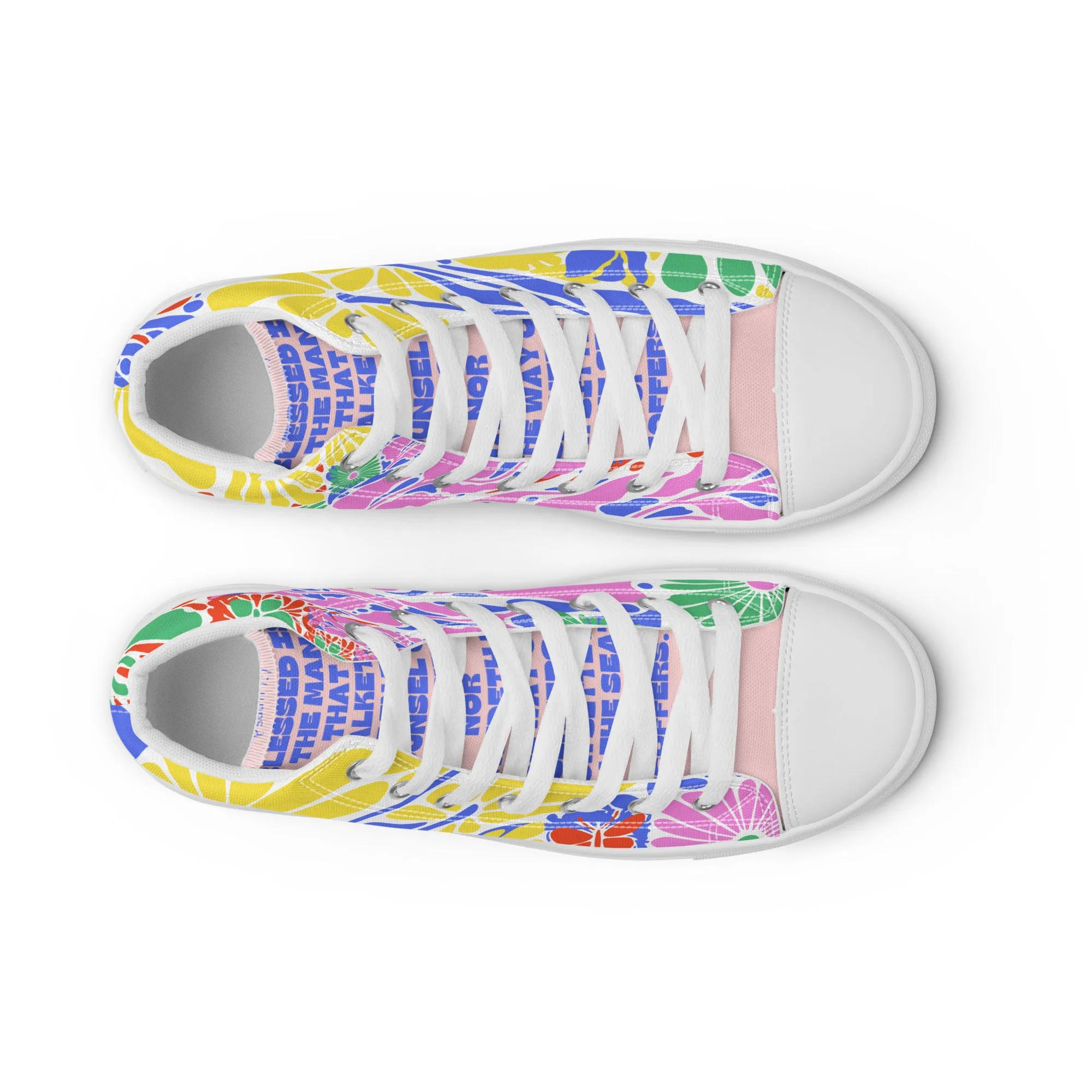 Blessed Is the Man – Psalm 1:1, Men’s high top canvas shoes