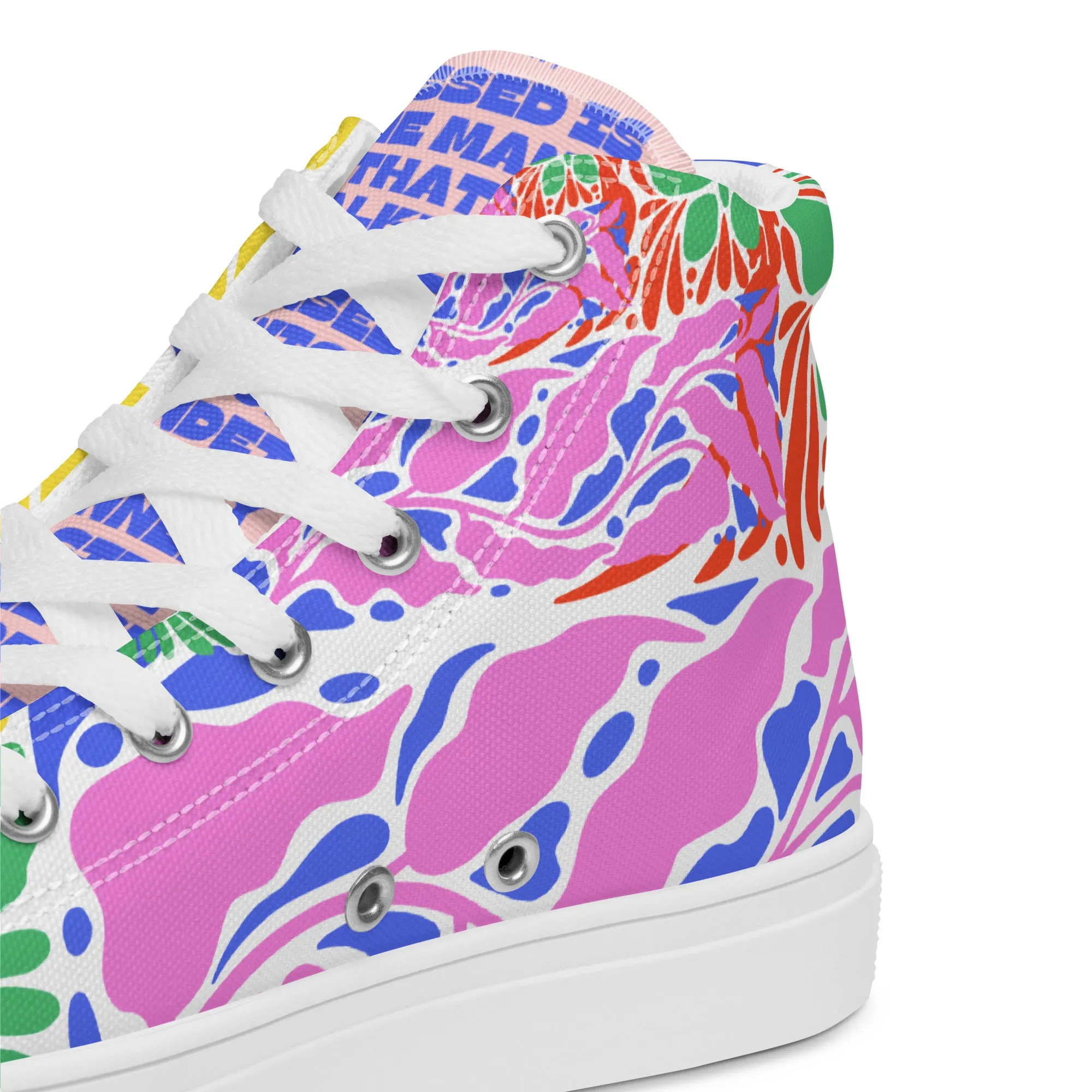 Blessed Is the Man – Psalm 1:1, Men’s high top canvas shoes