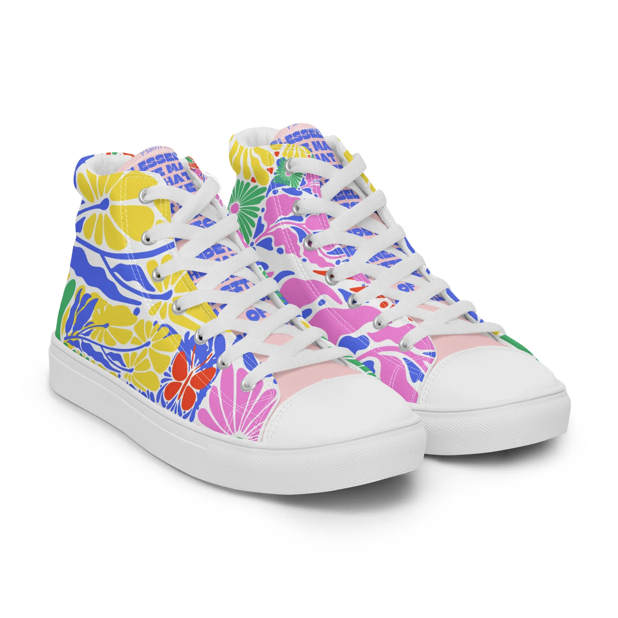 Blessed Is the Man – Psalm 1:1, Men’s high top canvas shoes