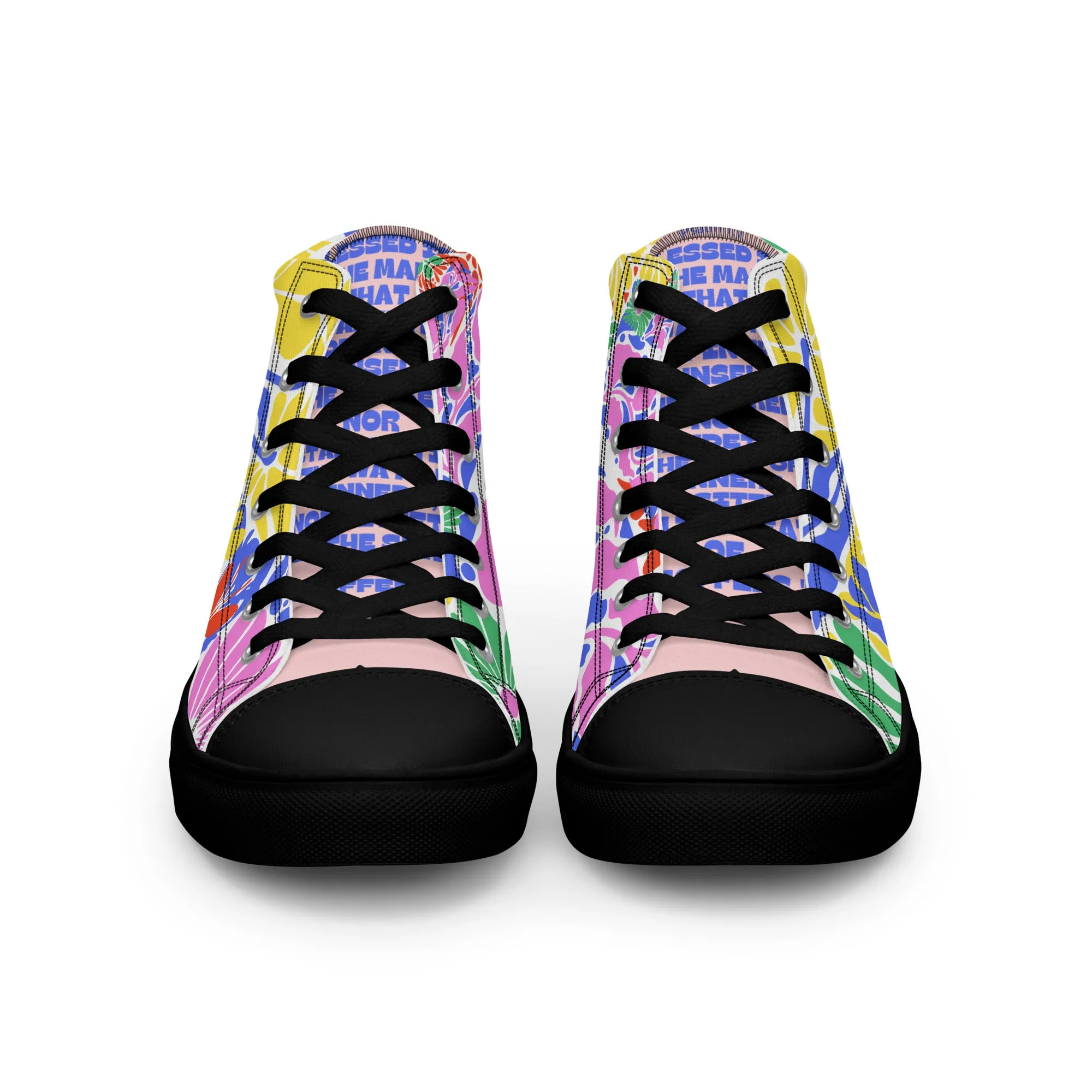 Blessed Is the Man – Psalm 1:1, Men’s high top canvas shoes