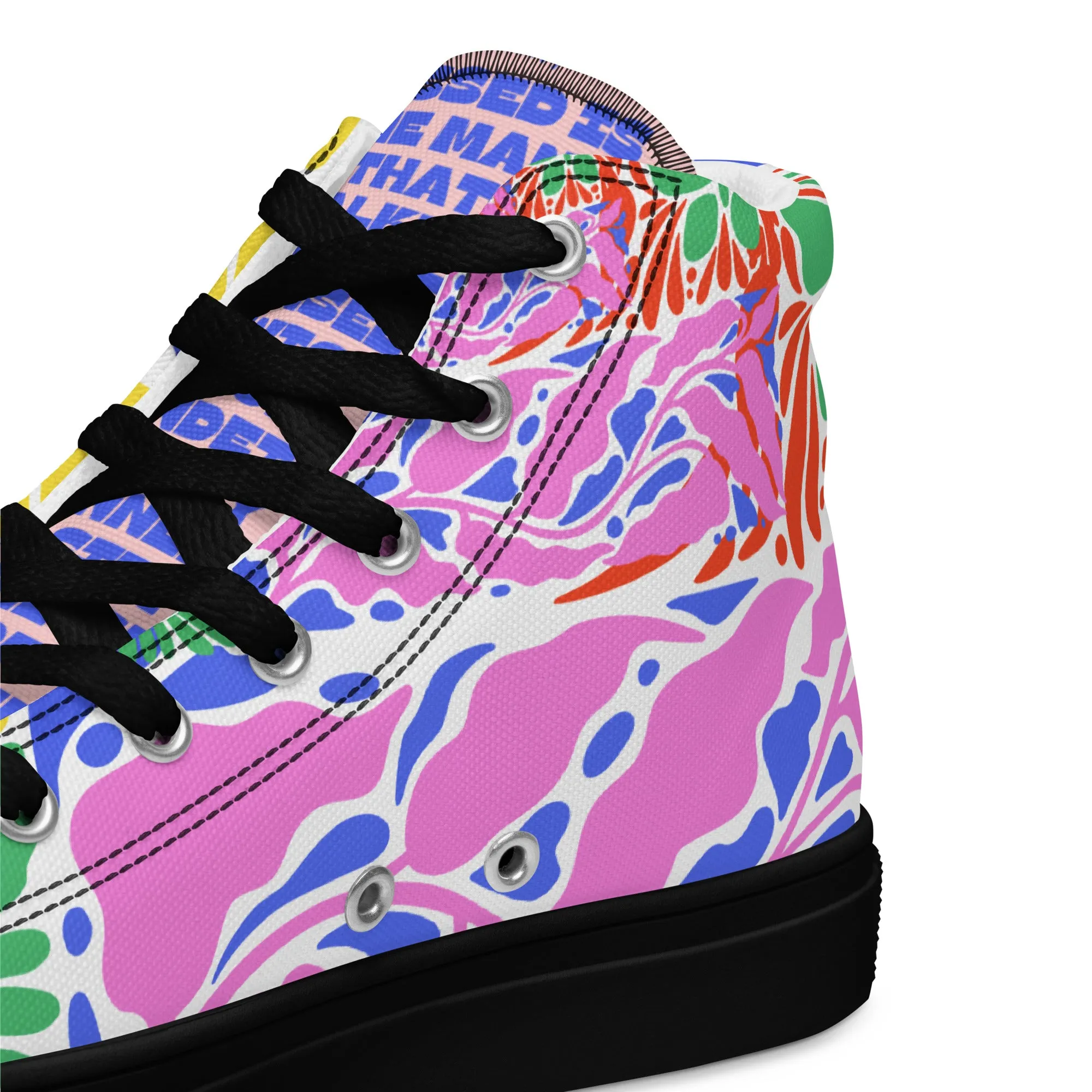 Blessed Is the Man – Psalm 1:1, Men’s high top canvas shoes