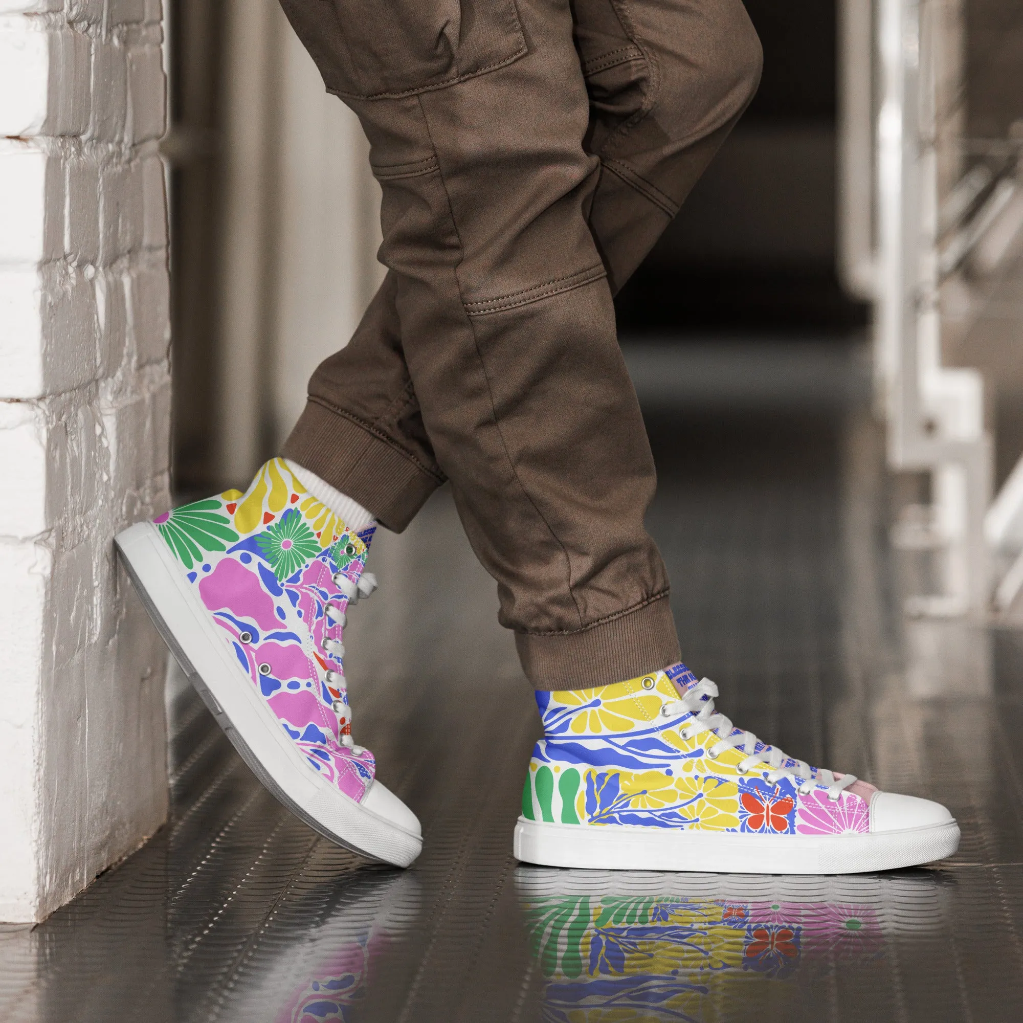 Blessed Is the Man – Psalm 1:1, Men’s high top canvas shoes