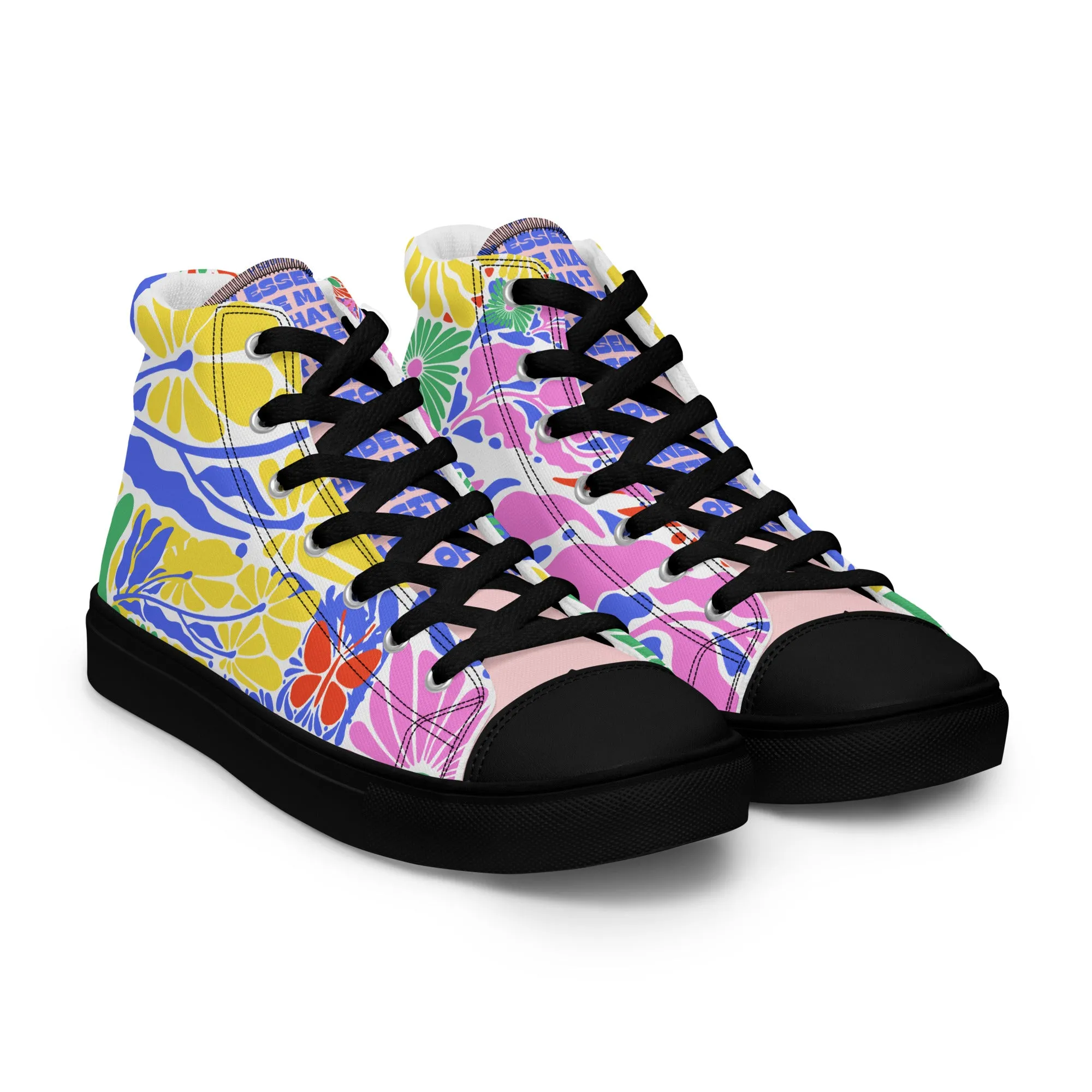 Blessed Is the Man – Psalm 1:1, Men’s high top canvas shoes