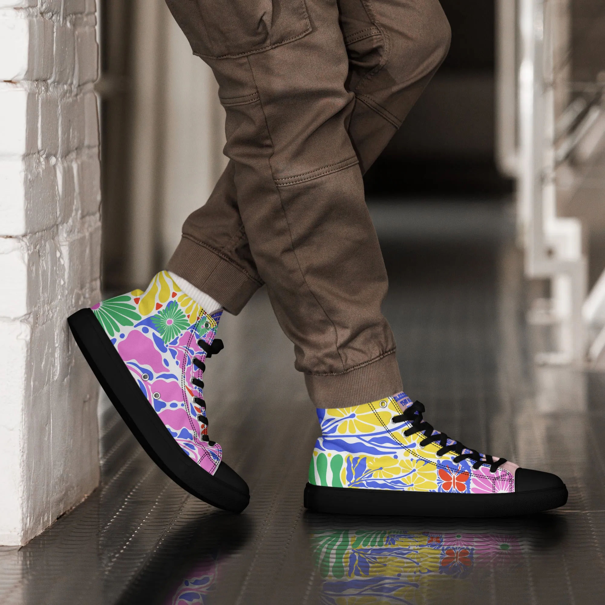 Blessed Is the Man – Psalm 1:1, Men’s high top canvas shoes