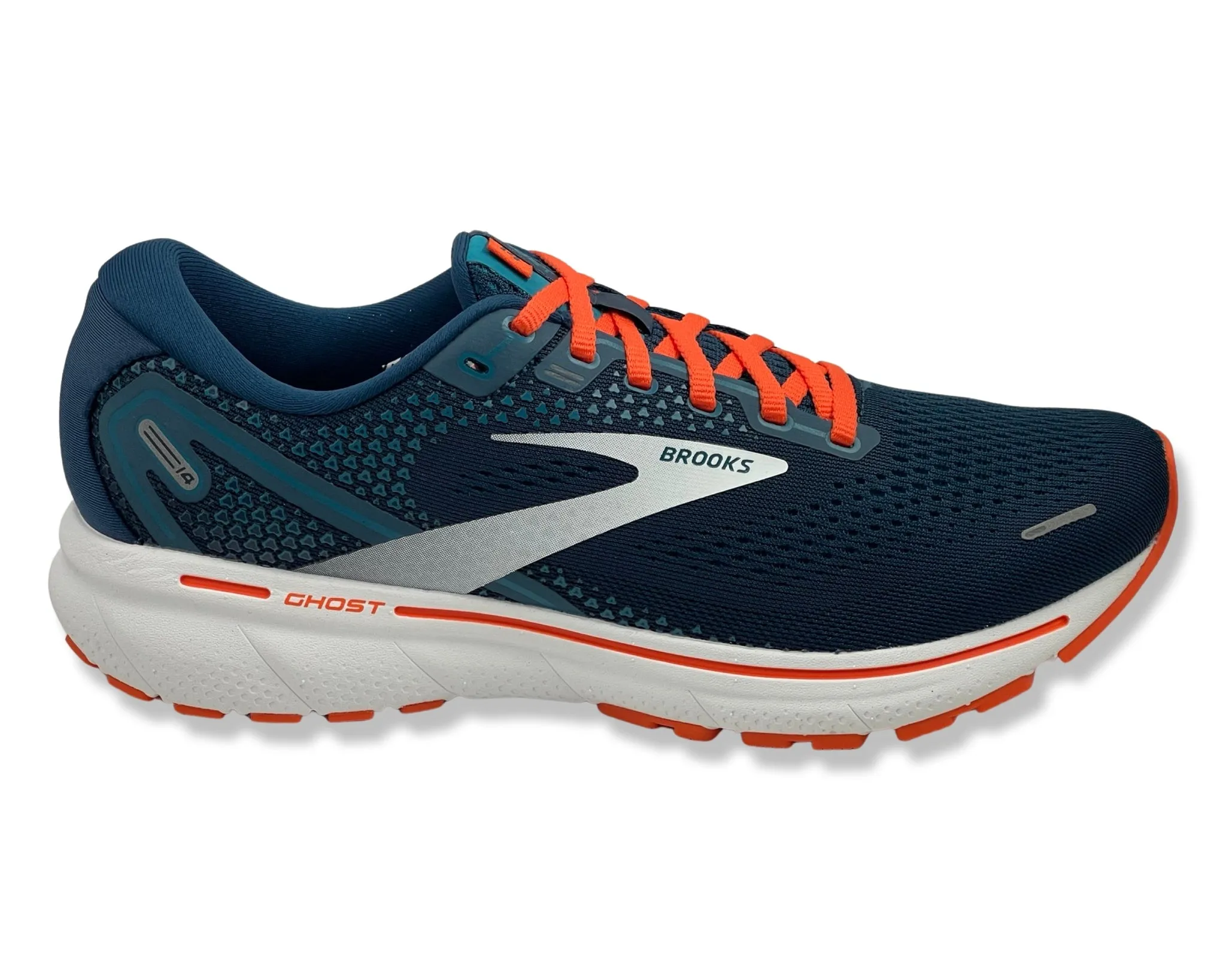 Brooks Ghost 14 Men Titan/Teal/Flame  D running shoes