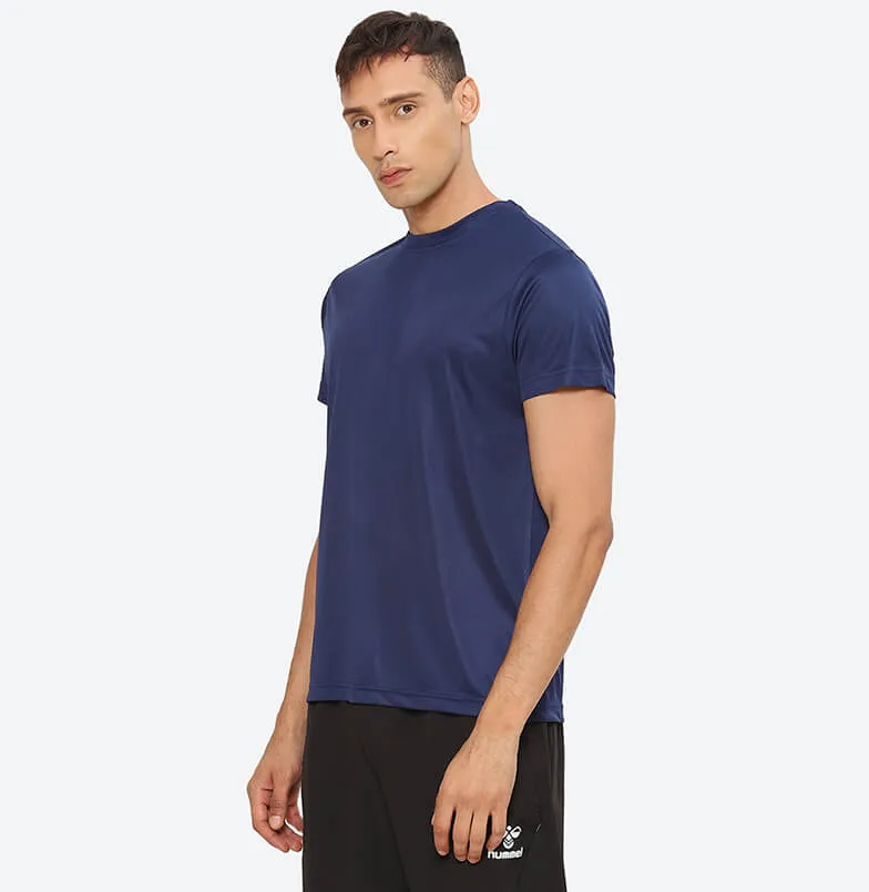 Budoc Round Neck Half Sleeve Solid Regular fit Polyester T-shirt for Men Comfortable Breathable Fabric Stretchable for Everyday Use Ideal for Yoga Training Gym Running or Performance