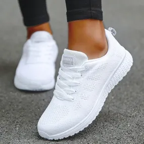 Damers Andningsbara Mesh Tyg Snörade Sneakers