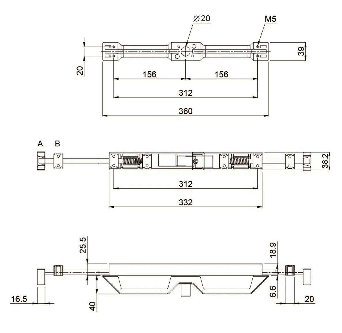 Front Mounted Locking Handle Set - Locks In Closed Position Only