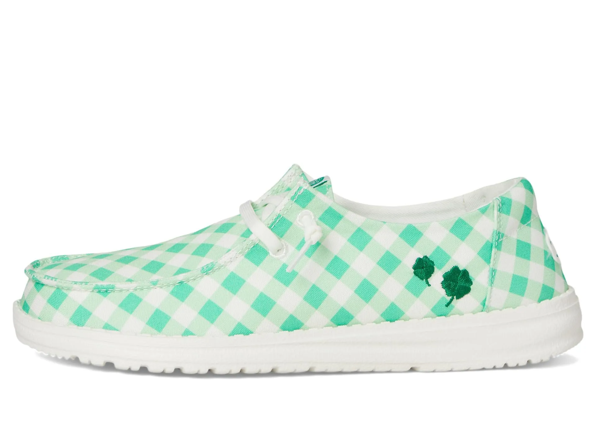Hey Dude Womens Wendy Shamrock Gingham Green/White 9 Medium