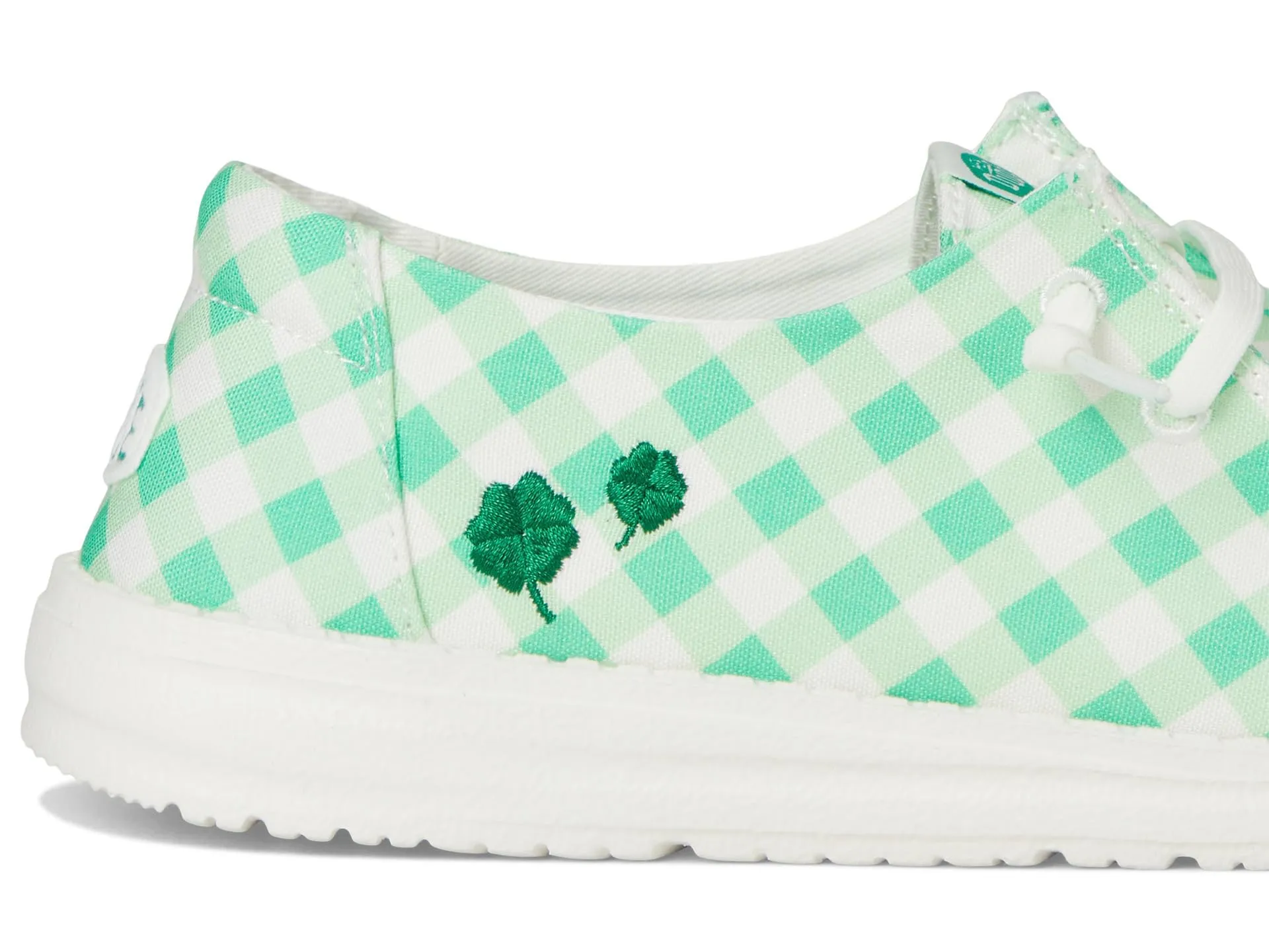 Hey Dude Womens Wendy Shamrock Gingham Green/White 9 Medium