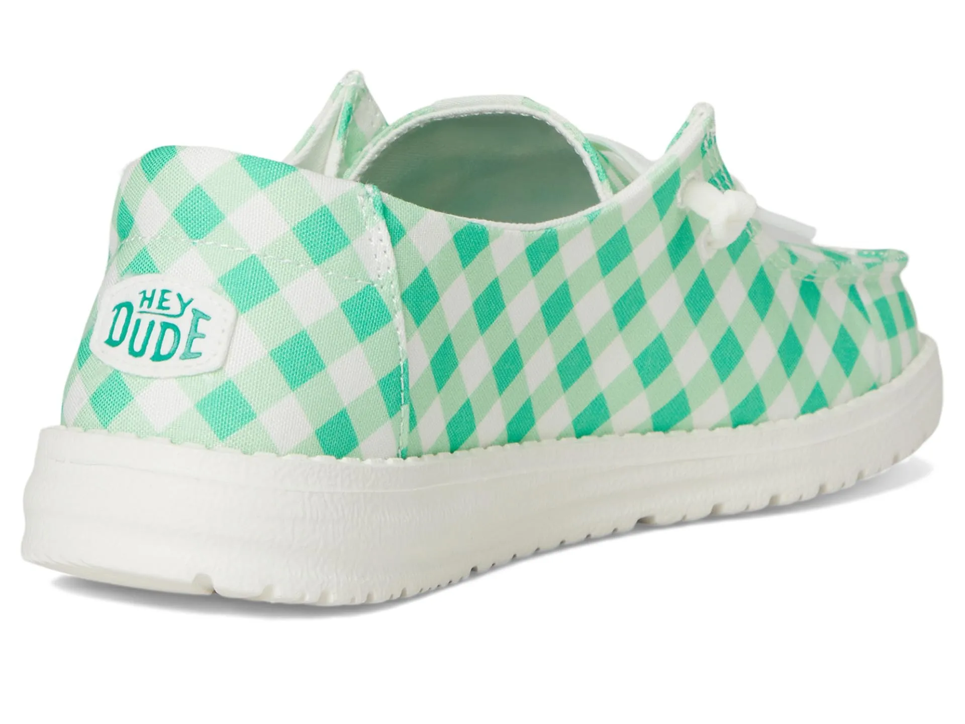 Hey Dude Womens Wendy Shamrock Gingham Green/White 9 Medium