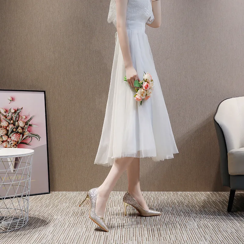 Pointed Toe Glitter Stiletto Wedding Shoes