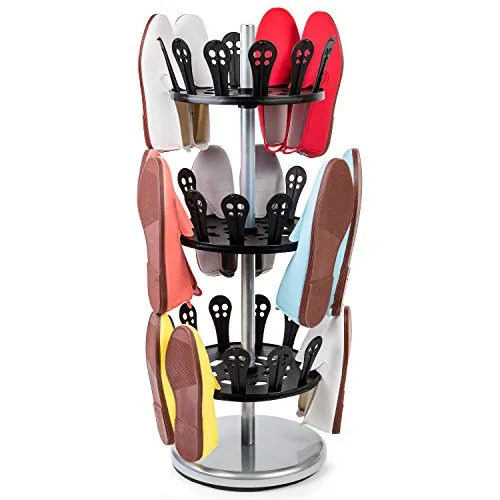 Tatkraft ROLL Shoe Rack Carousel Storage Rotating Shoe Rack Steel Plastic