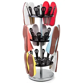 Tatkraft ROLL Shoe Rack Carousel Storage Rotating Shoe Rack Steel Plastic