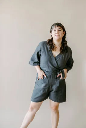 Waffle Romper (Charcoal)
