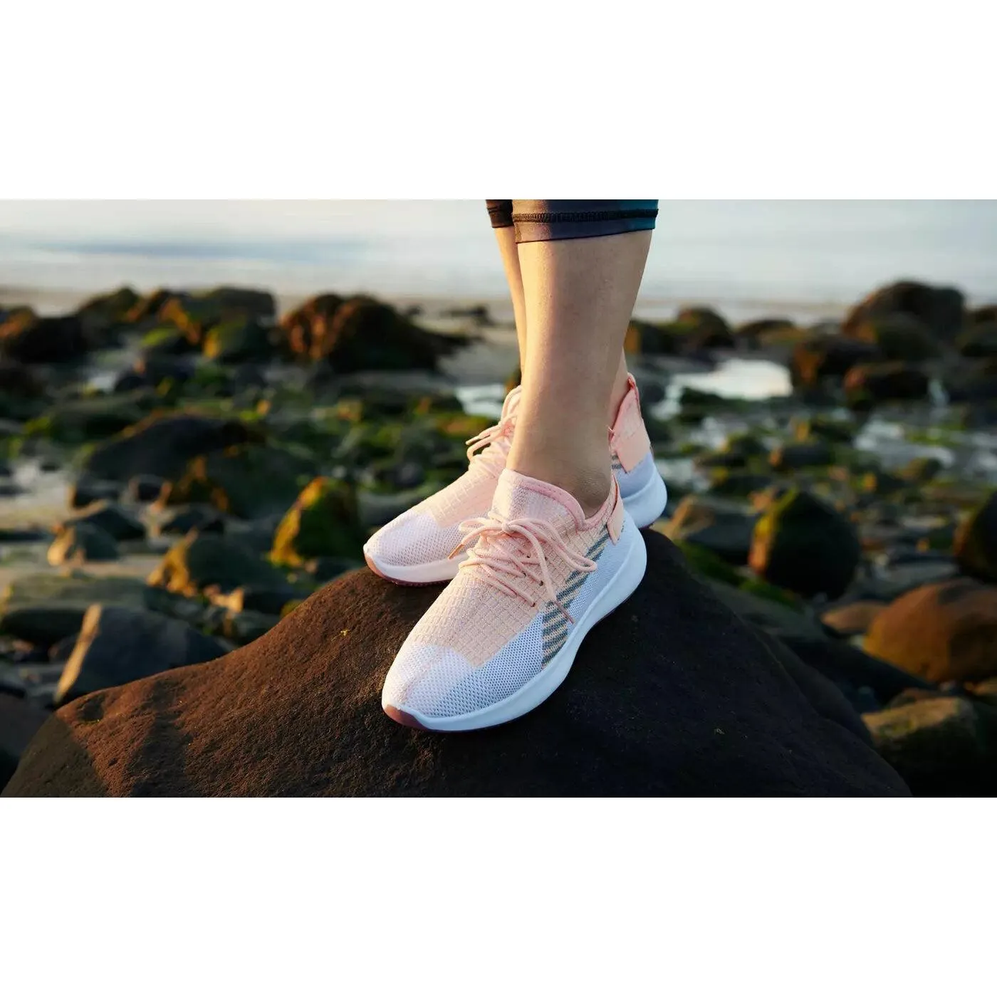 Women's Pink Stripe Detail Mesh Trainers